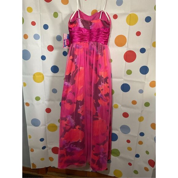 NWT Morgan & Co. Formal Dress Fuchsia Multi Size 5/6 🌸🍒 - Picture 4 of 15